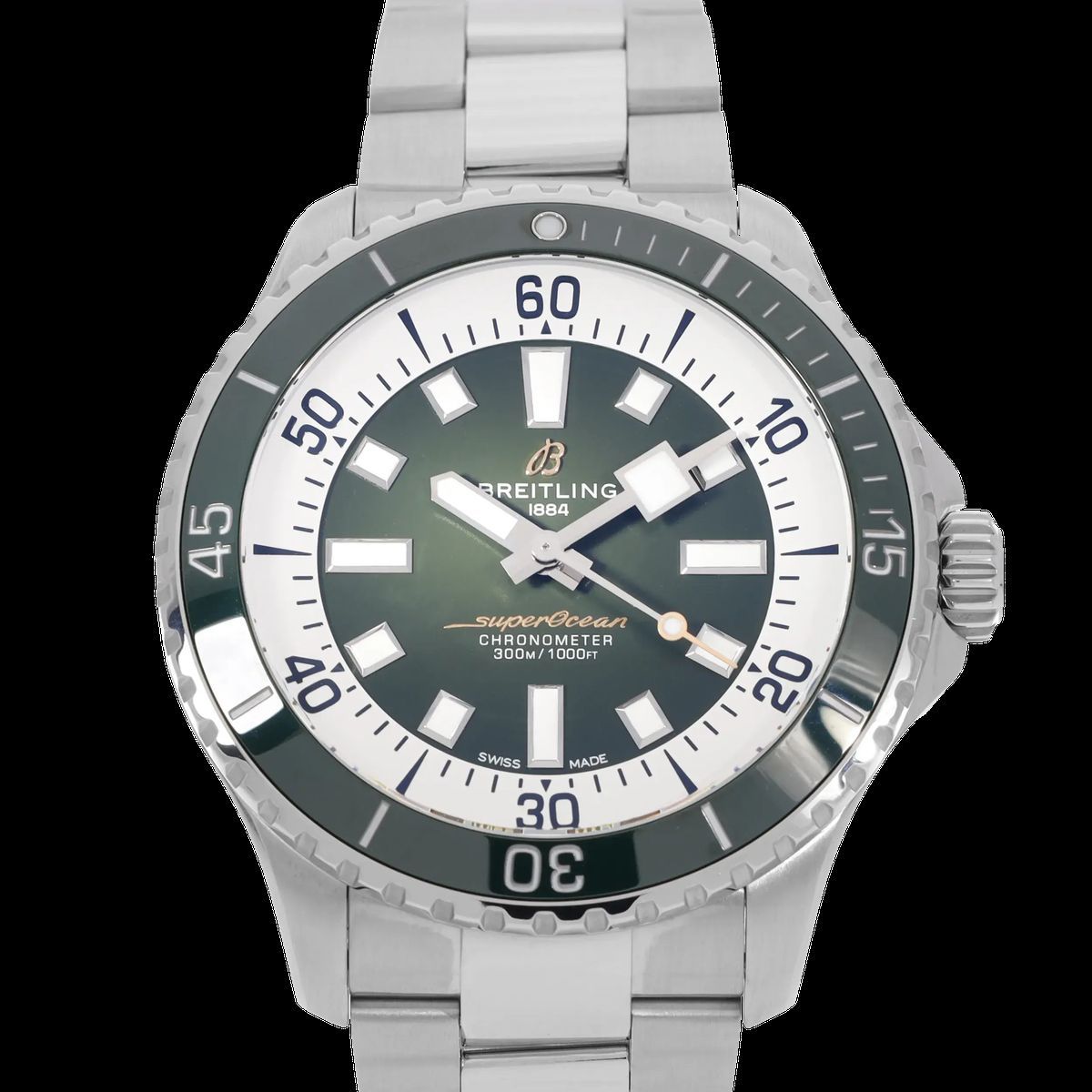 Superocean Grün Zifferblatt Edelstahl Uhr