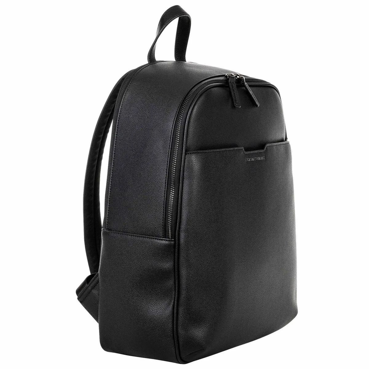 Minimalistischer schwarzer Rucksack aus Kunstleder