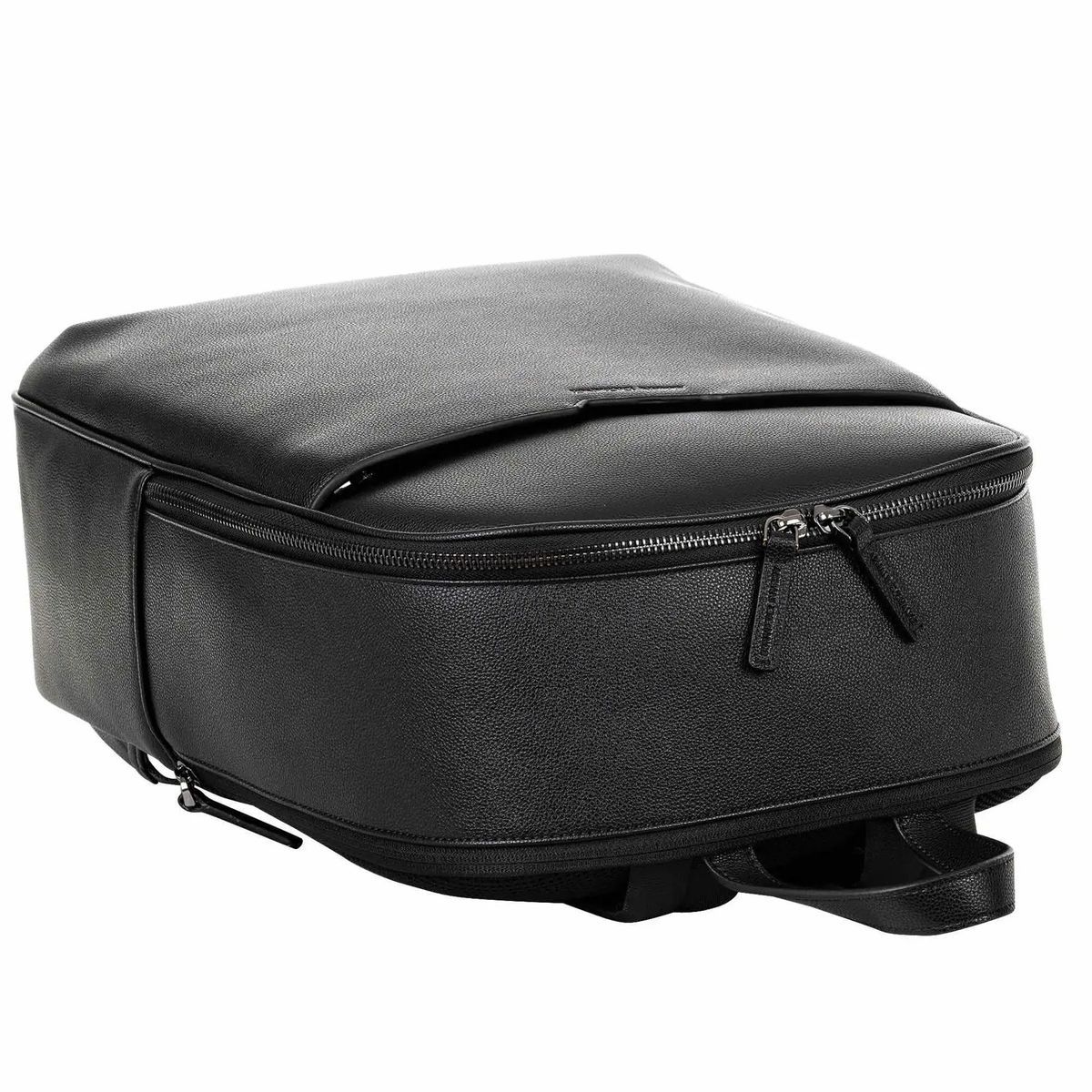 Minimalistischer schwarzer Rucksack aus Kunstleder