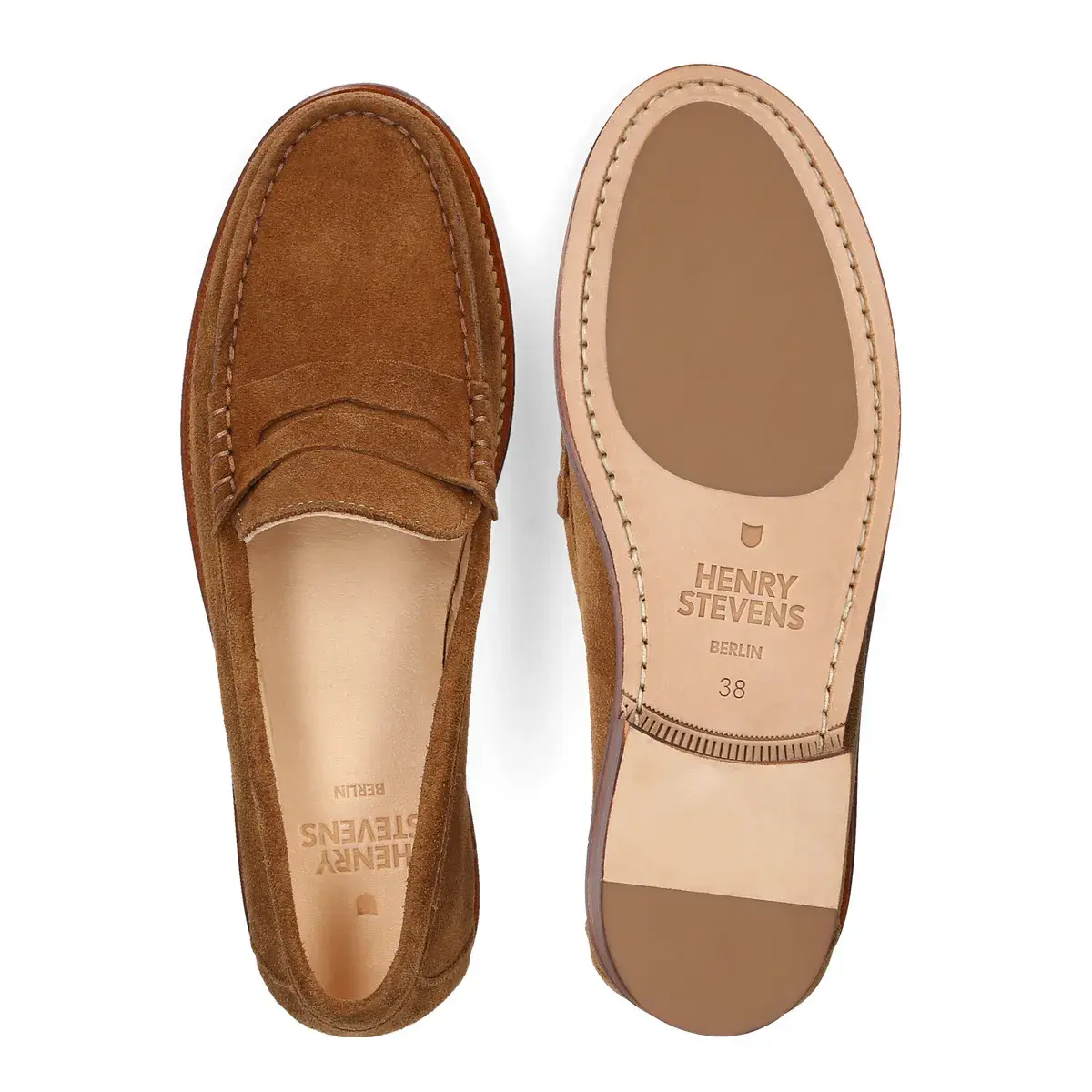 Wildleder Penny Loafers in Braun