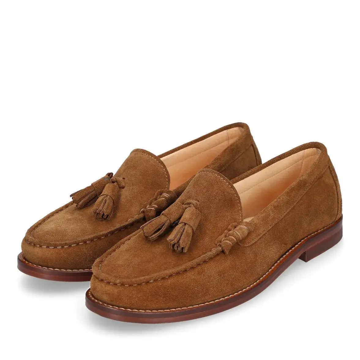 Brauner Wildleder Quasten Loafer