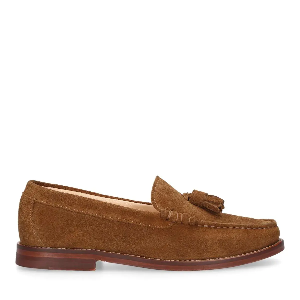 Brauner Wildleder Quasten Loafer