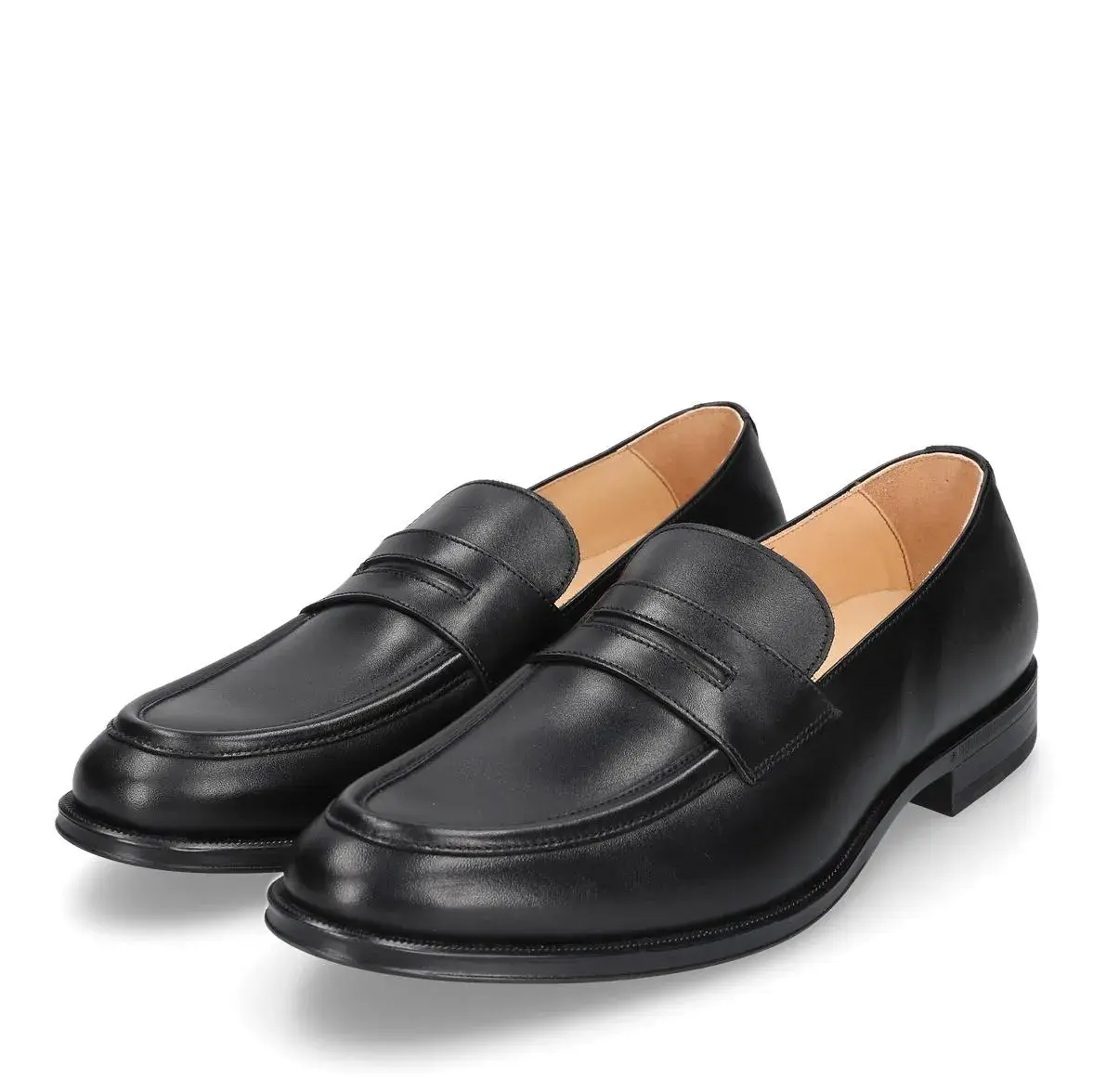 Klassische Penny Loafer aus schwarzem Leder