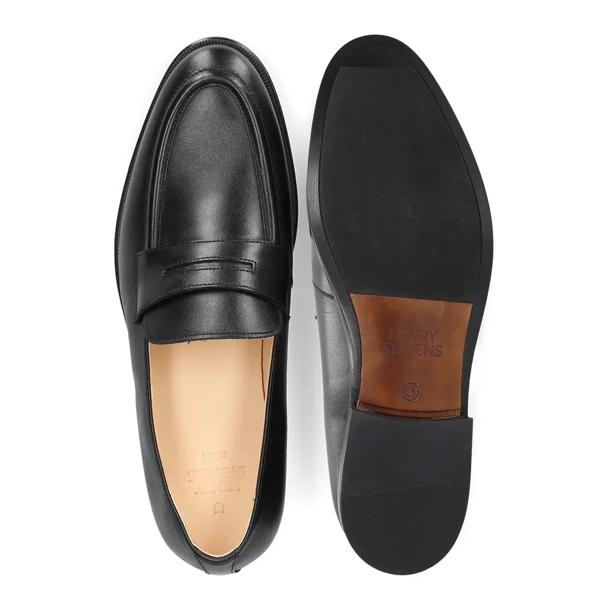 Klassische Penny Loafer aus schwarzem Leder