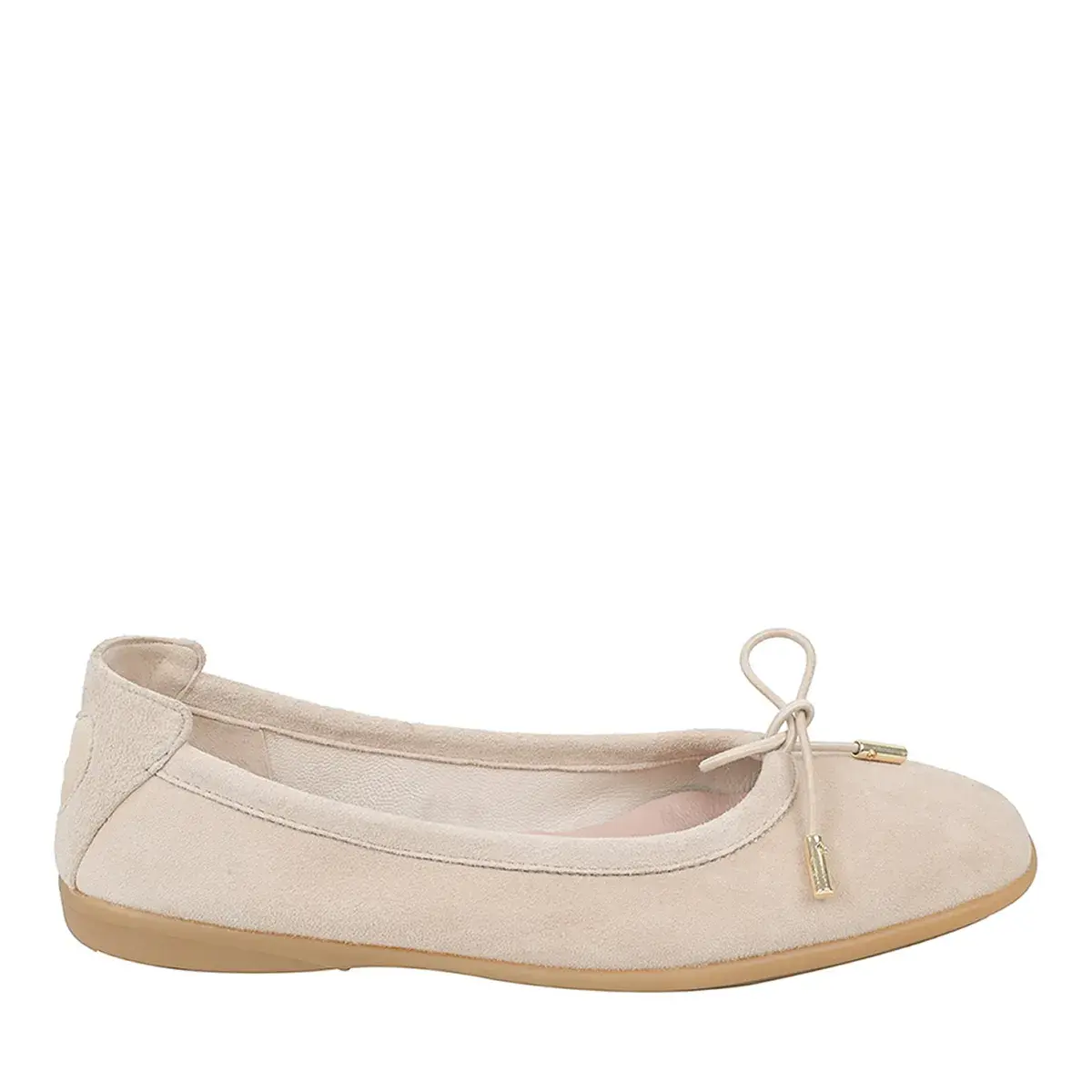 Ballerinas aus Wildleder mit Schleife