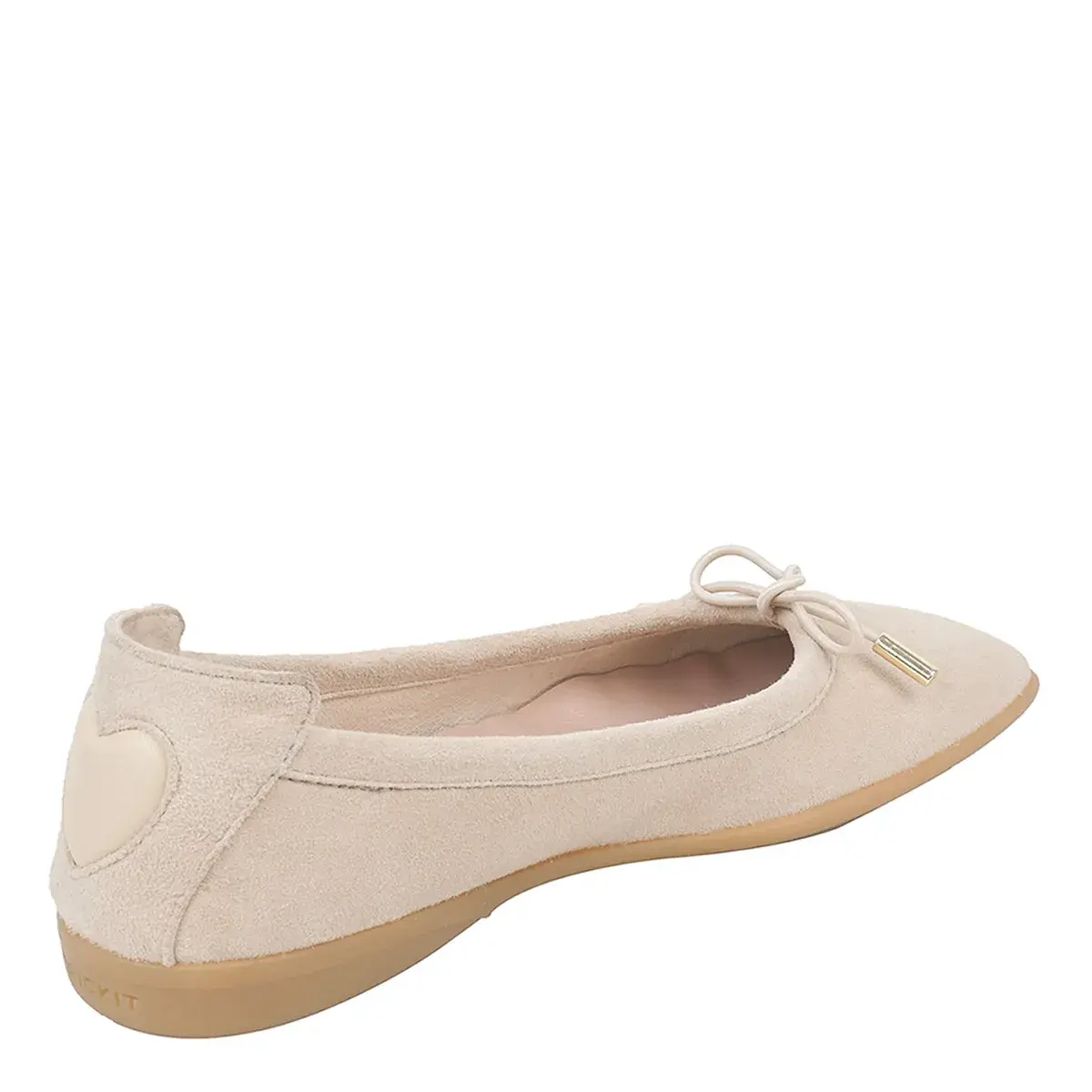 Ballerinas aus Wildleder mit Schleife