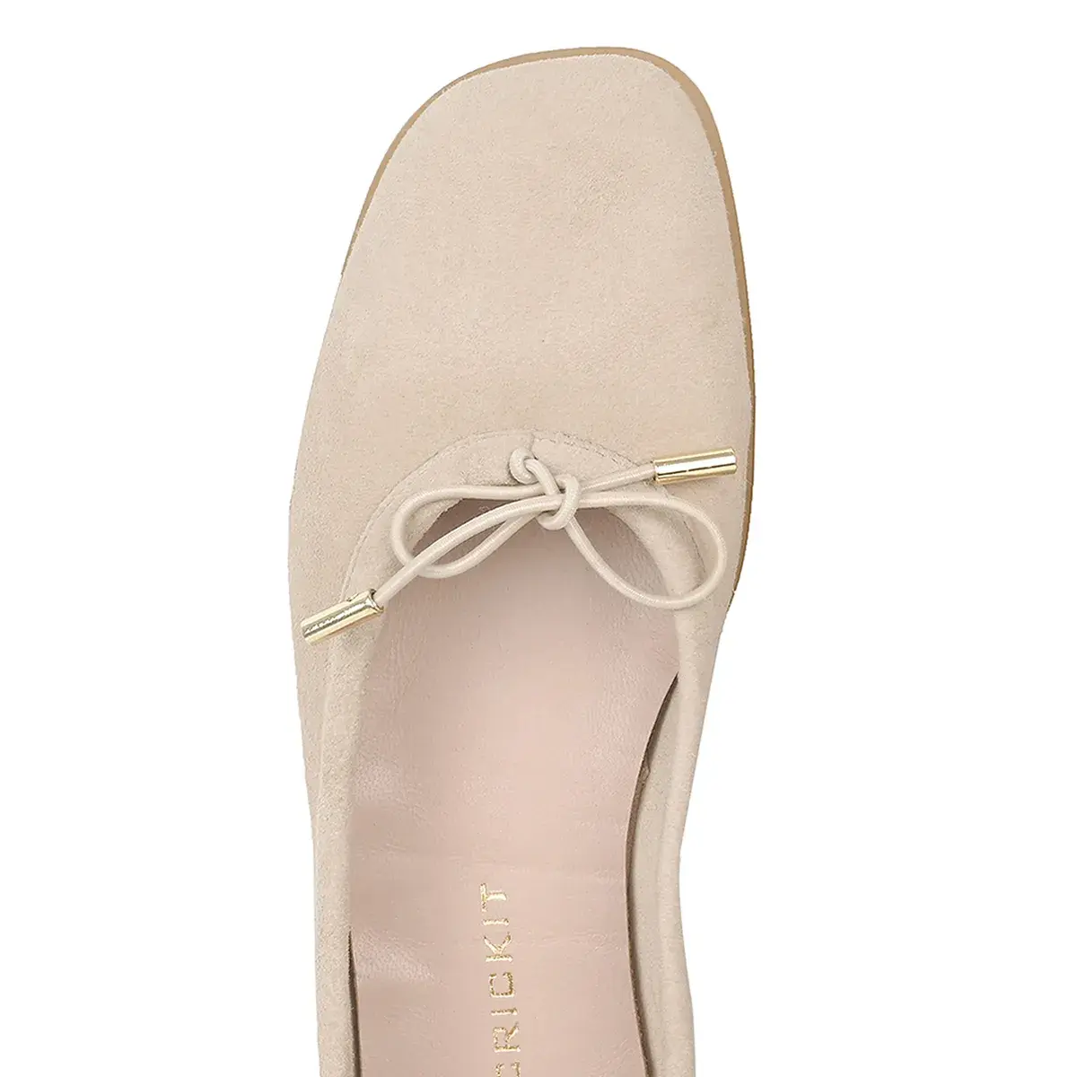 Ballerinas aus Wildleder mit Schleife