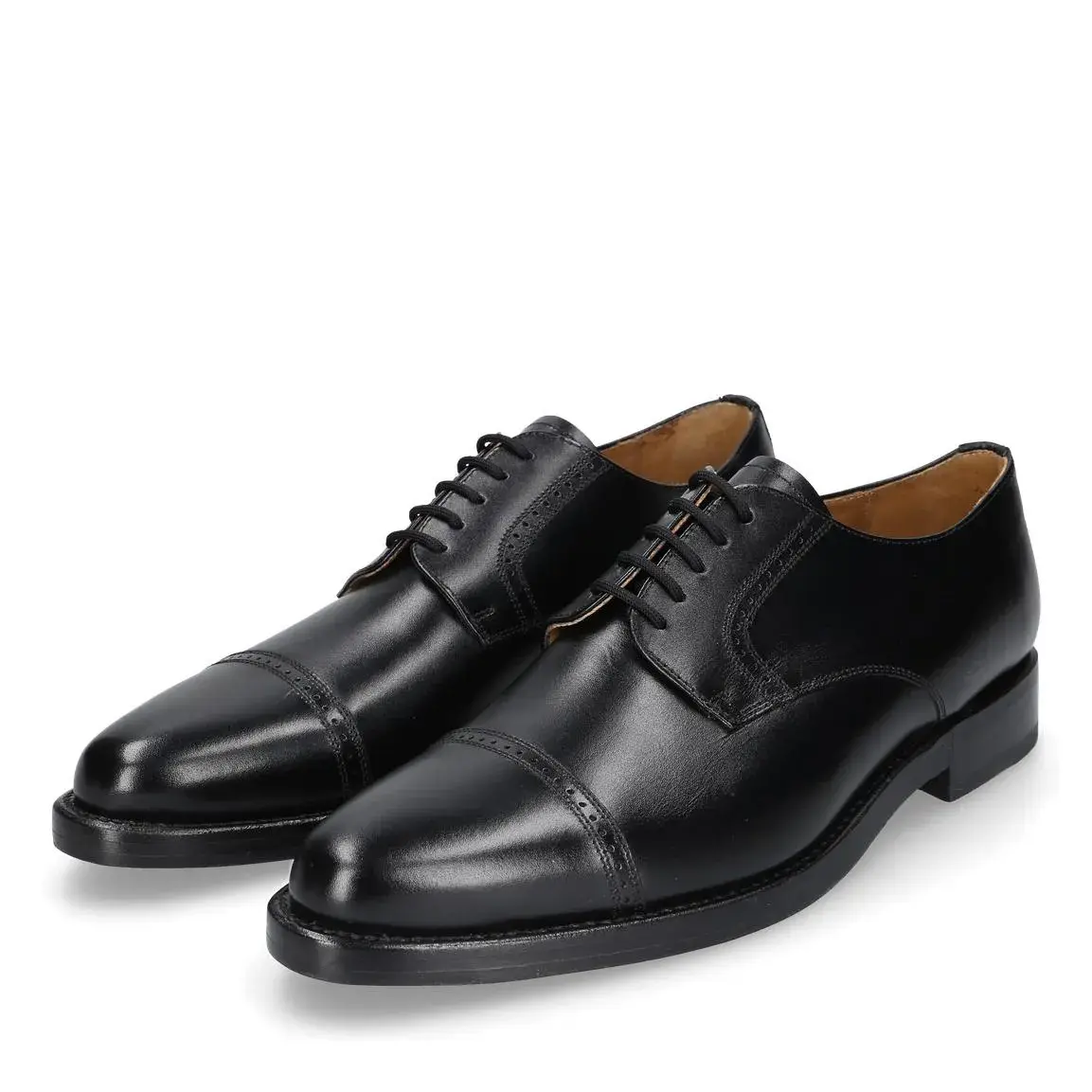 Klassische schwarze Brogue-Lederschuhe