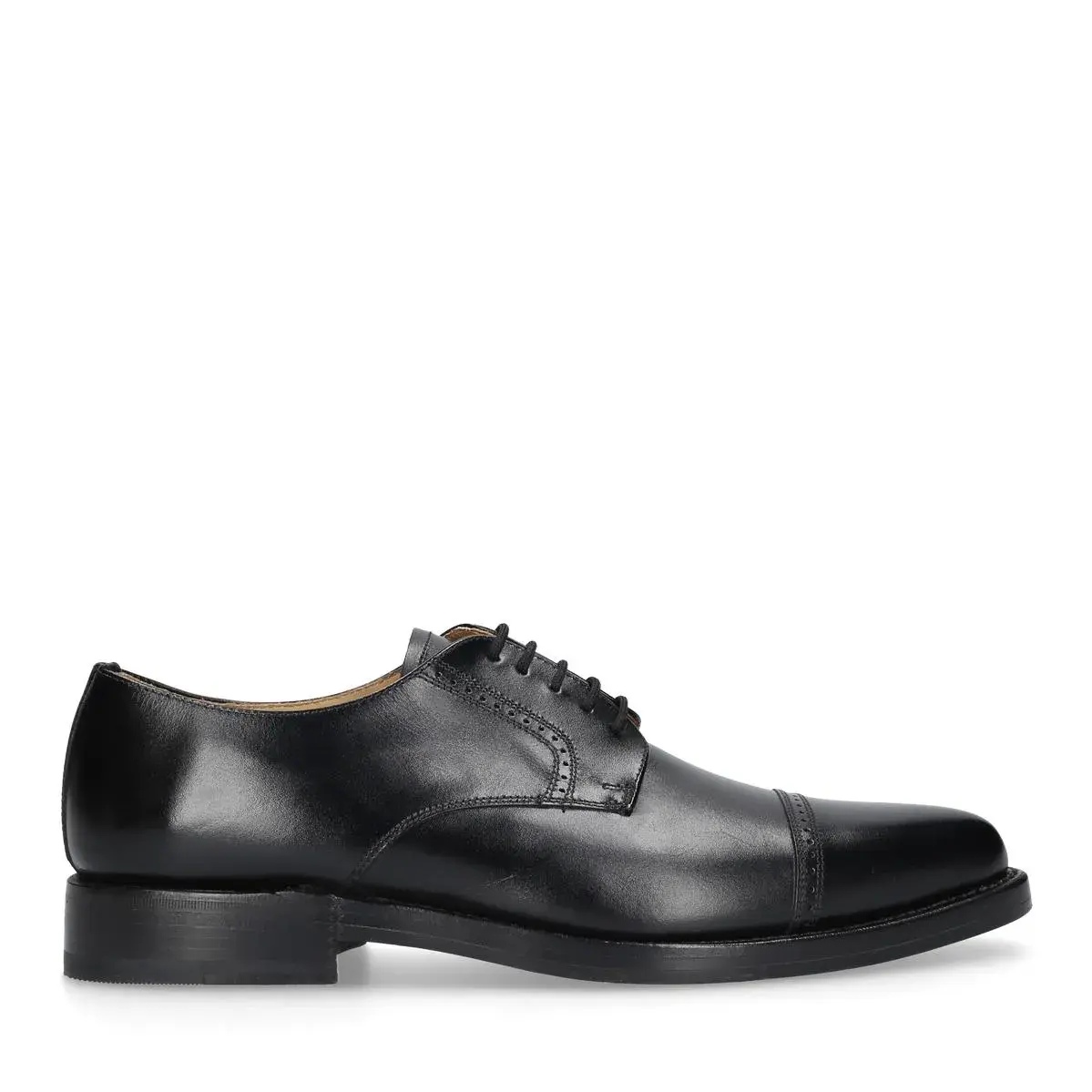 Klassische schwarze Brogue-Lederschuhe