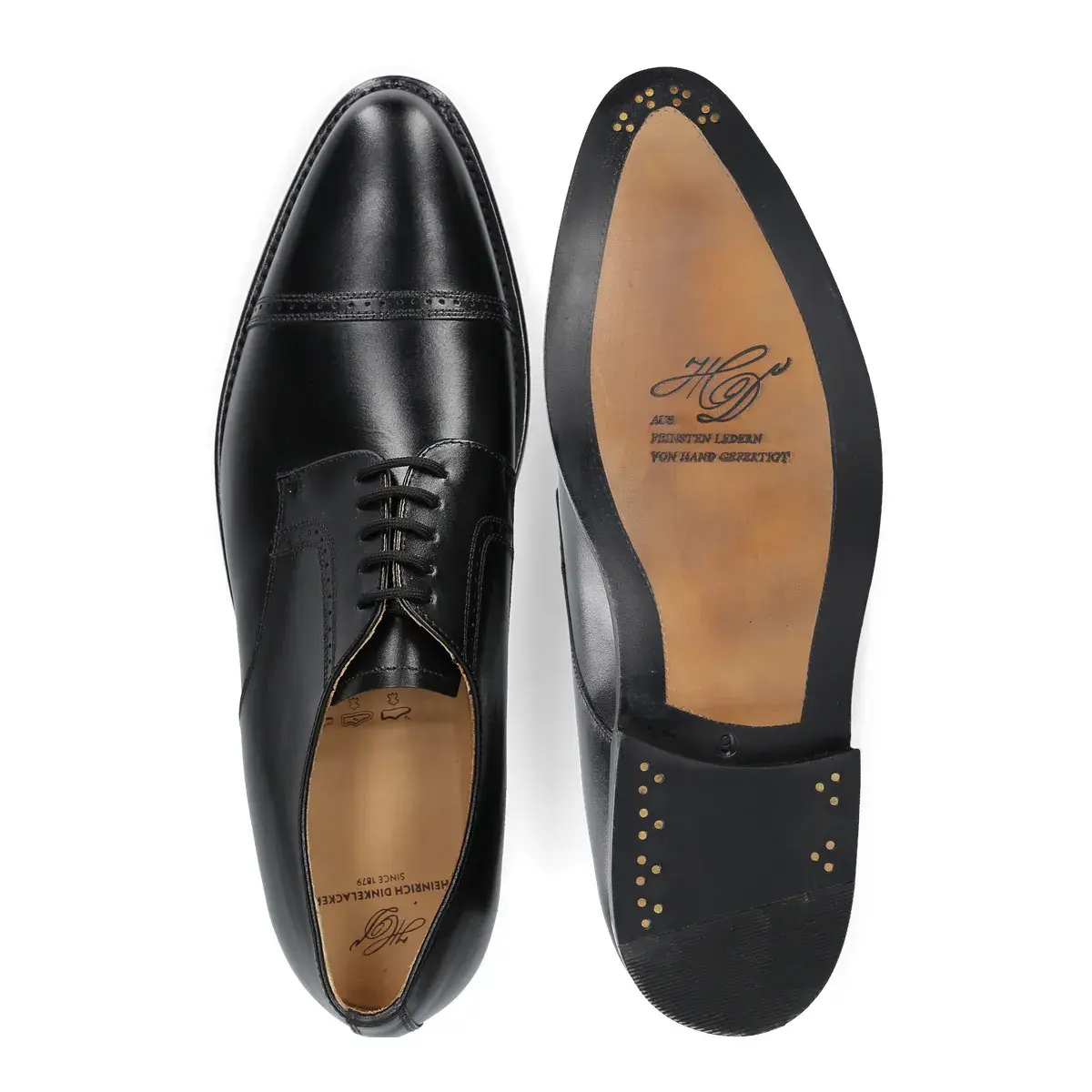 Klassische schwarze Brogue-Lederschuhe