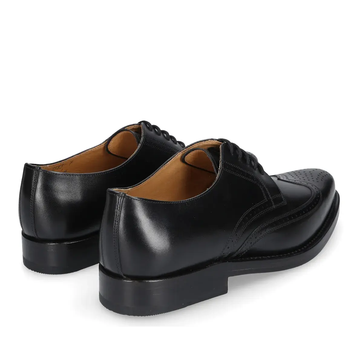 Klassische schwarze Full-Brogue Derby Lederschuhe