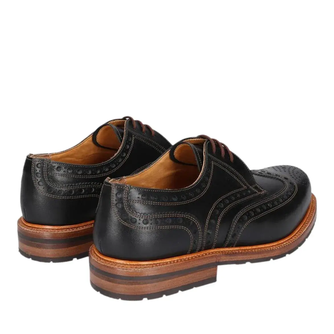 Klassische Full-Brogue Derby Schuhe aus Leder