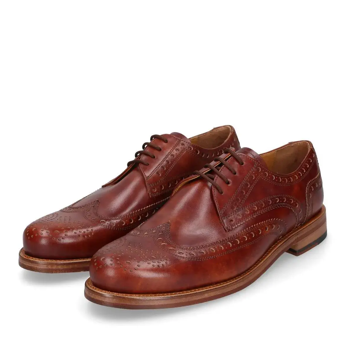 Klassischer brauner Leder Brogue Derby