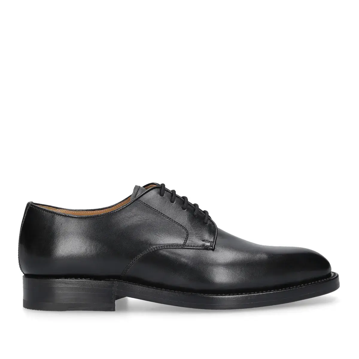 Schwarze Oxford-Schnürschuhe aus Glattleder