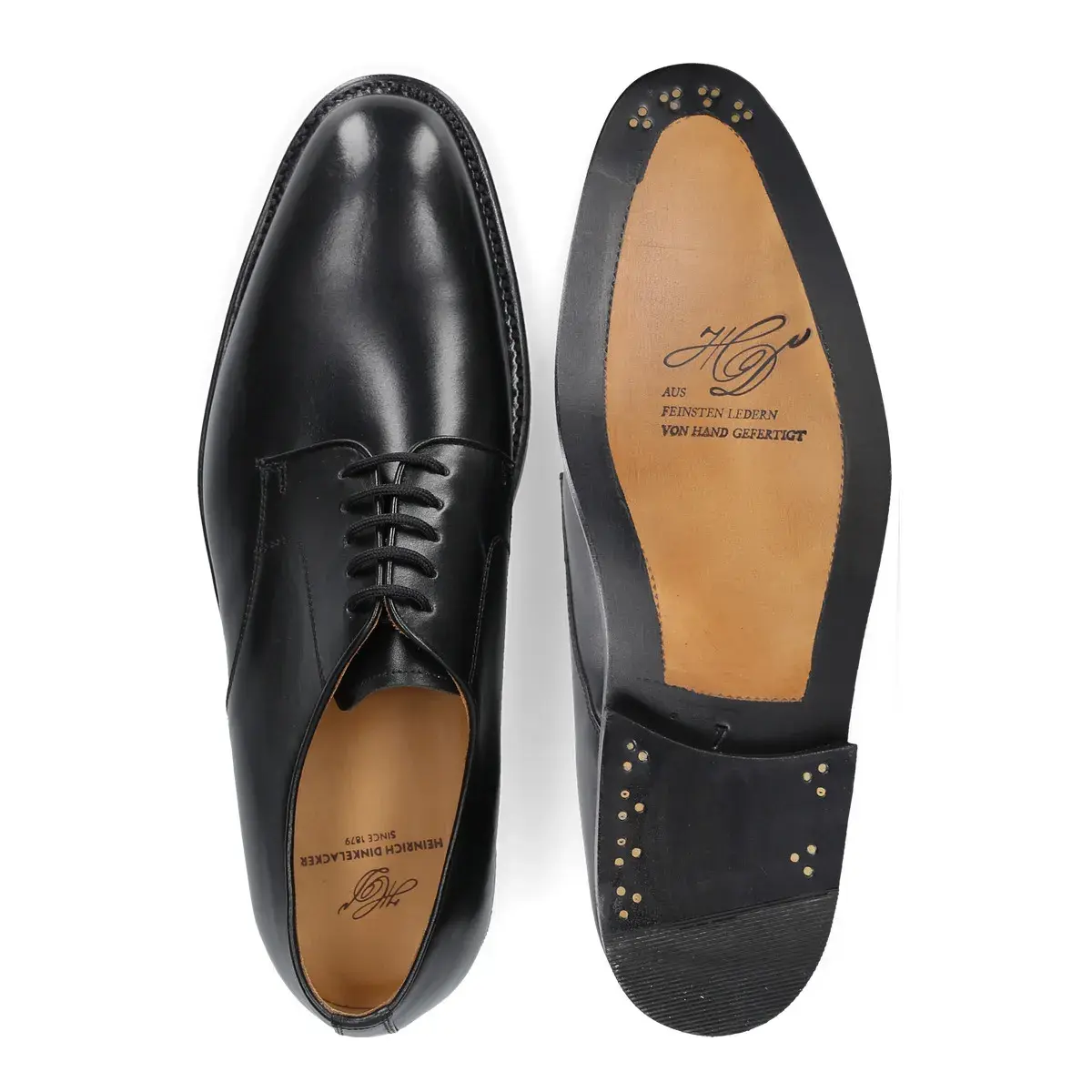 Schwarze Oxford-Schnürschuhe aus Glattleder