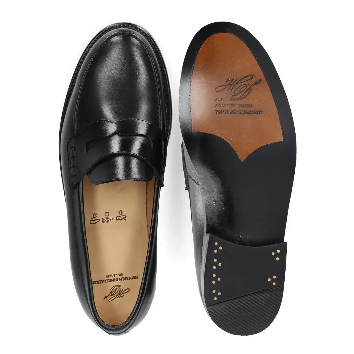 Schwarze Penny Loafer aus Leder klassisch