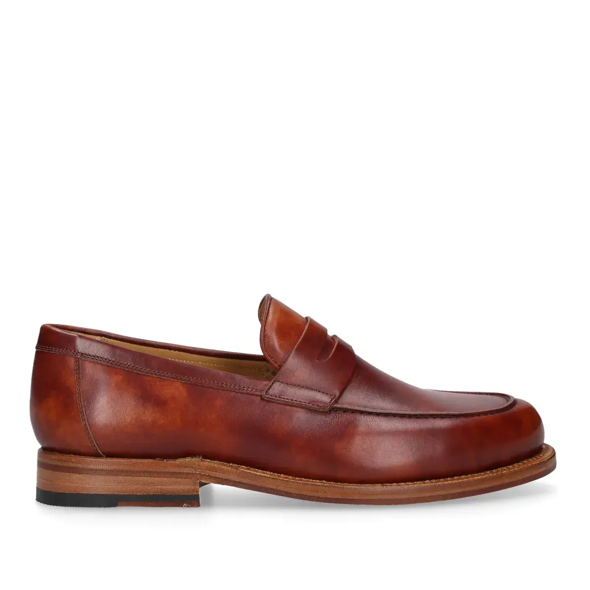 Klassischer Penny Loafer aus Leder in Braun
