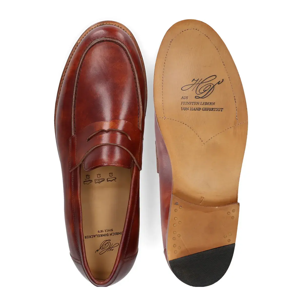Klassischer Penny Loafer aus Leder in Braun