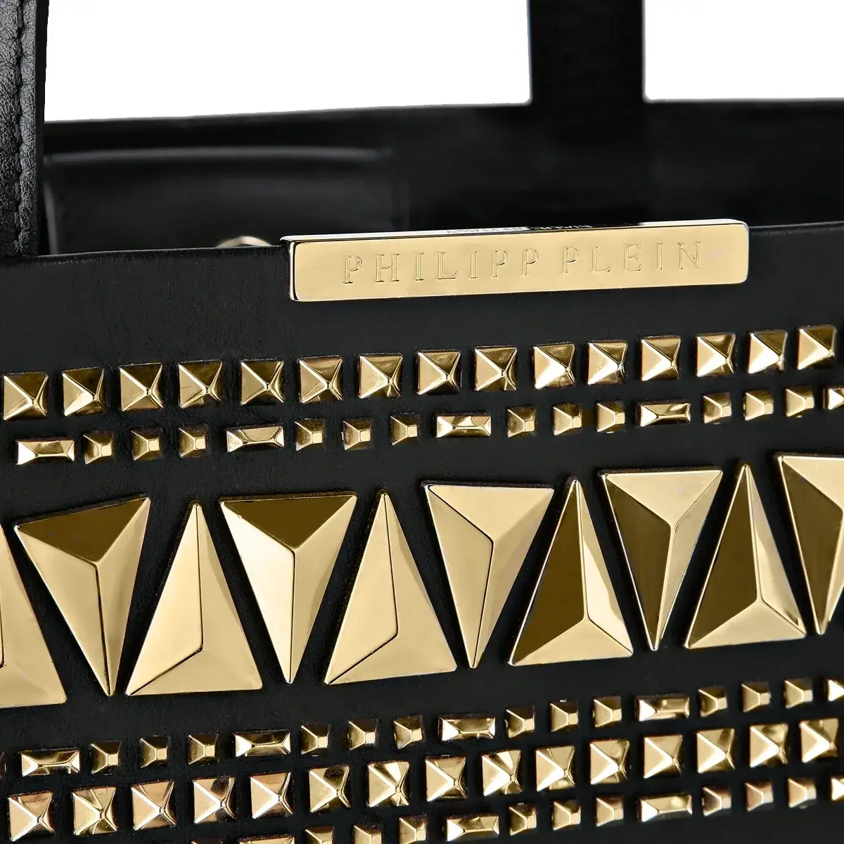 Shopper Tote Bag aus Leder mit Nieten