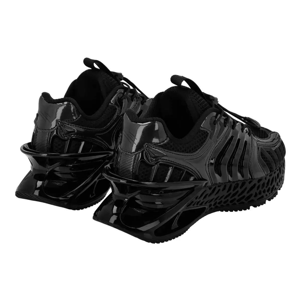 Futuristische Runner Sneakers mit klobiger Sohle