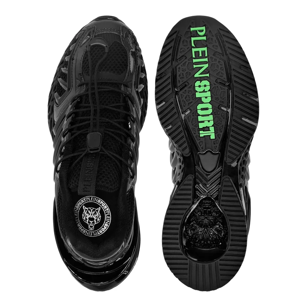 Futuristische Runner Sneakers mit klobiger Sohle