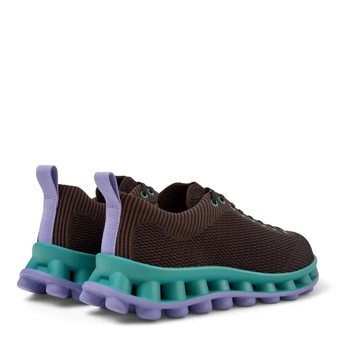 Brauner gestrickter Low-Top Sneaker Pelotissima