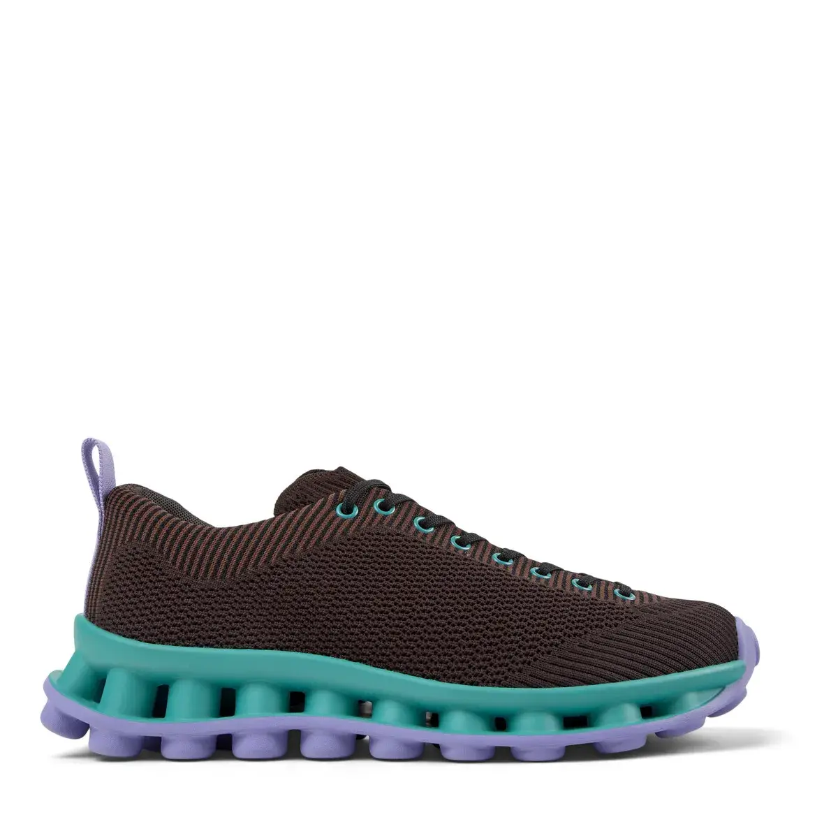 Brauner gestrickter Low-Top Sneaker Pelotissima