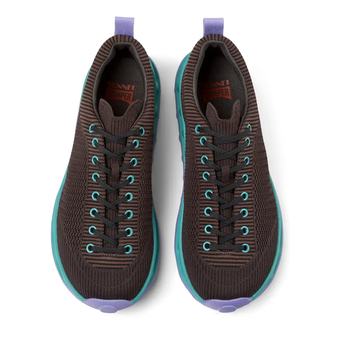 Brauner gestrickter Low-Top Sneaker Pelotissima