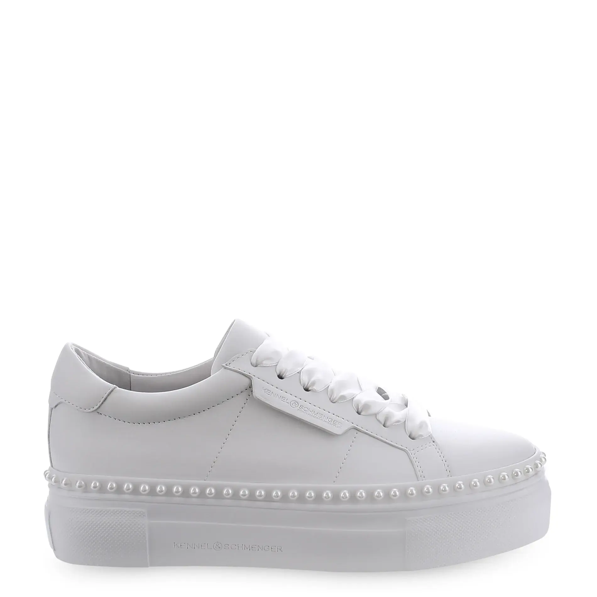 Plateau Leder Sneaker mit Perlen