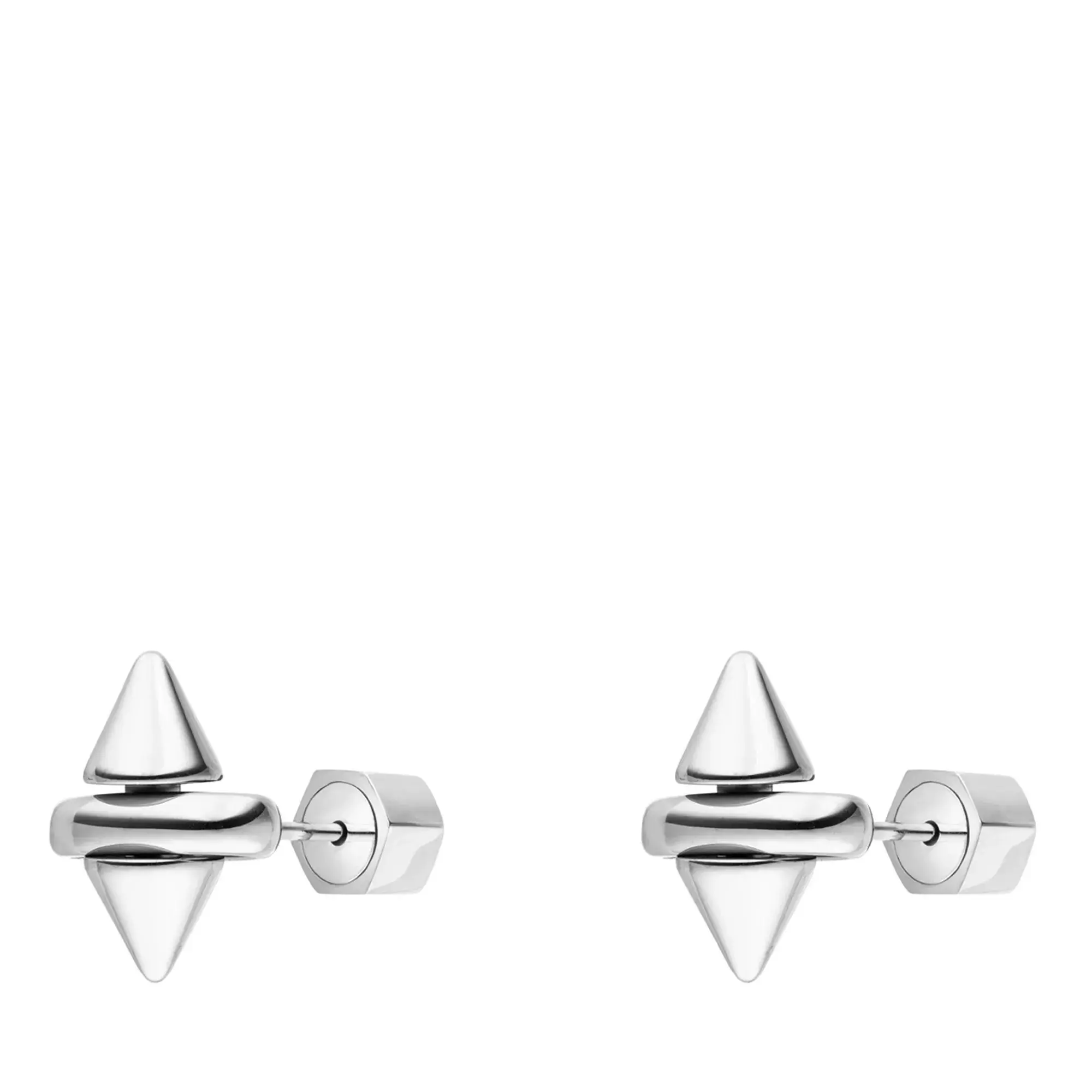 Ausgefallene silberfarbene Spike Ohrringe