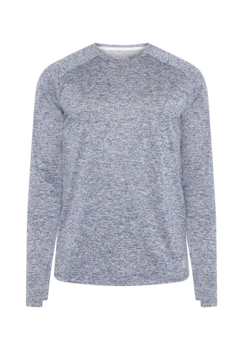 Blaues meliertes Langarmshirt für Herren