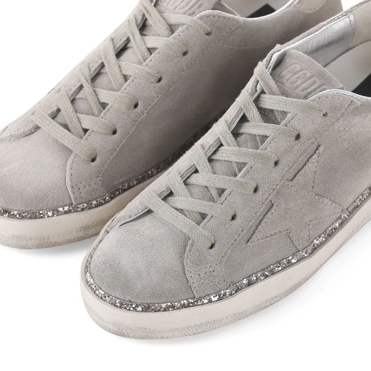 Graue Wildleder Superstar Low-Top Sneaker
