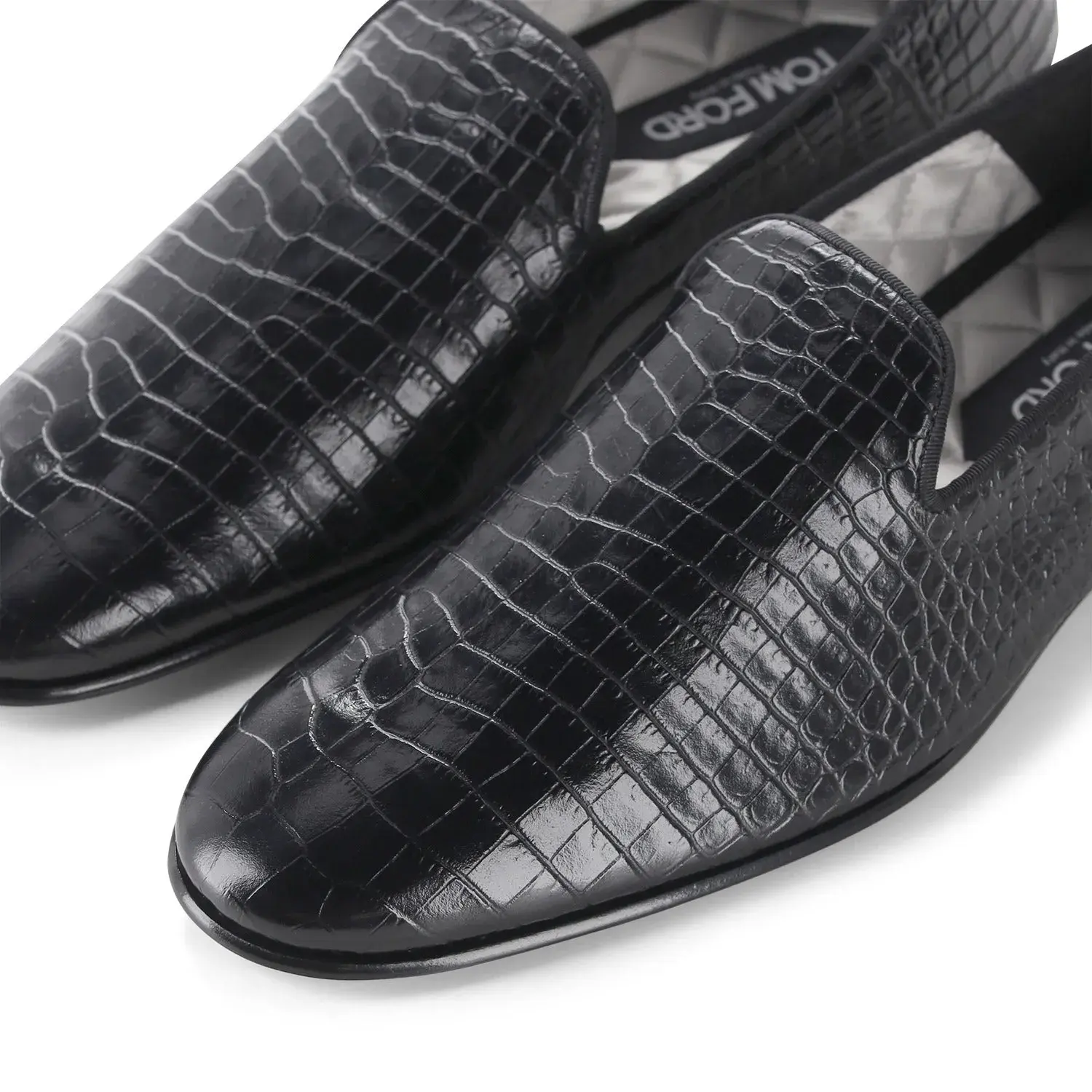 Krokodilgeprägte Leder Loafers