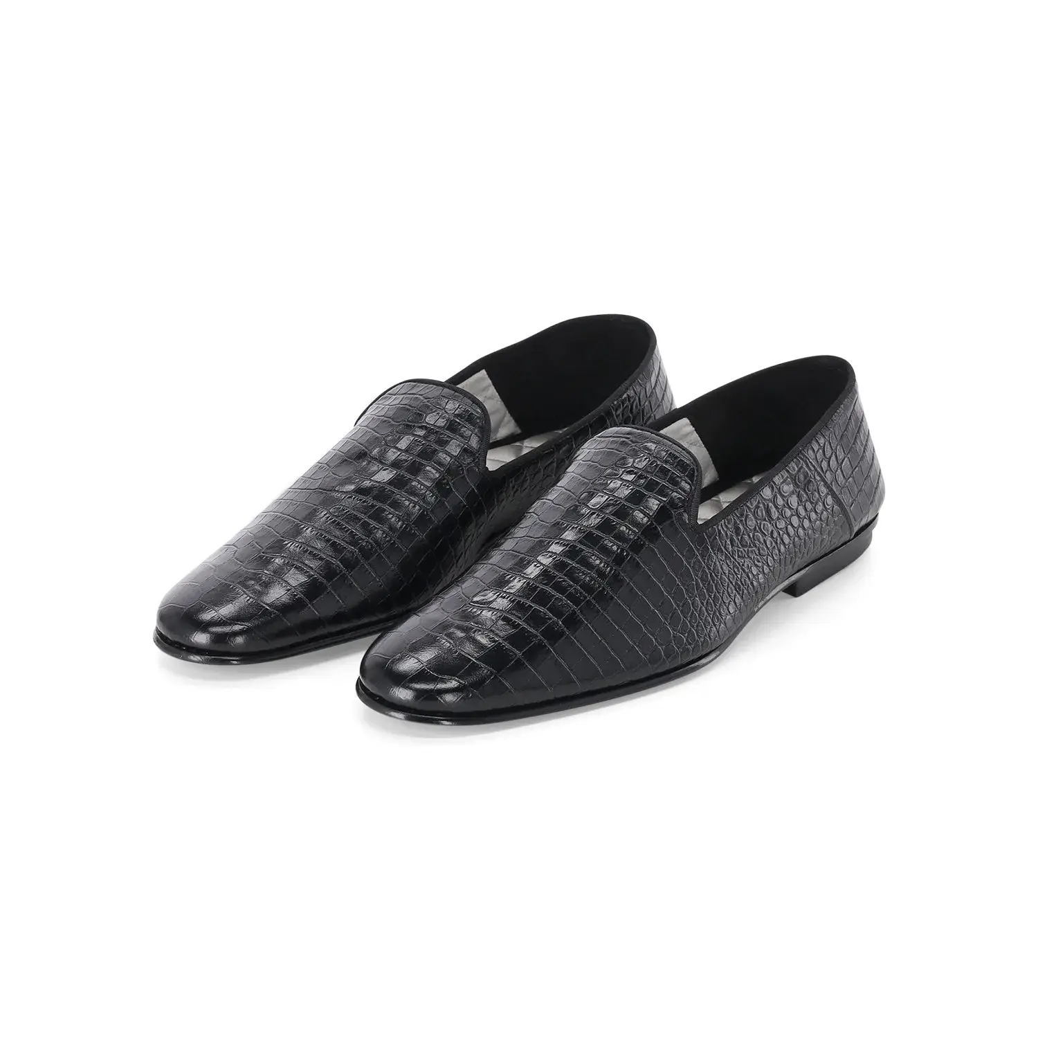 Krokodilgeprägte Leder Loafers