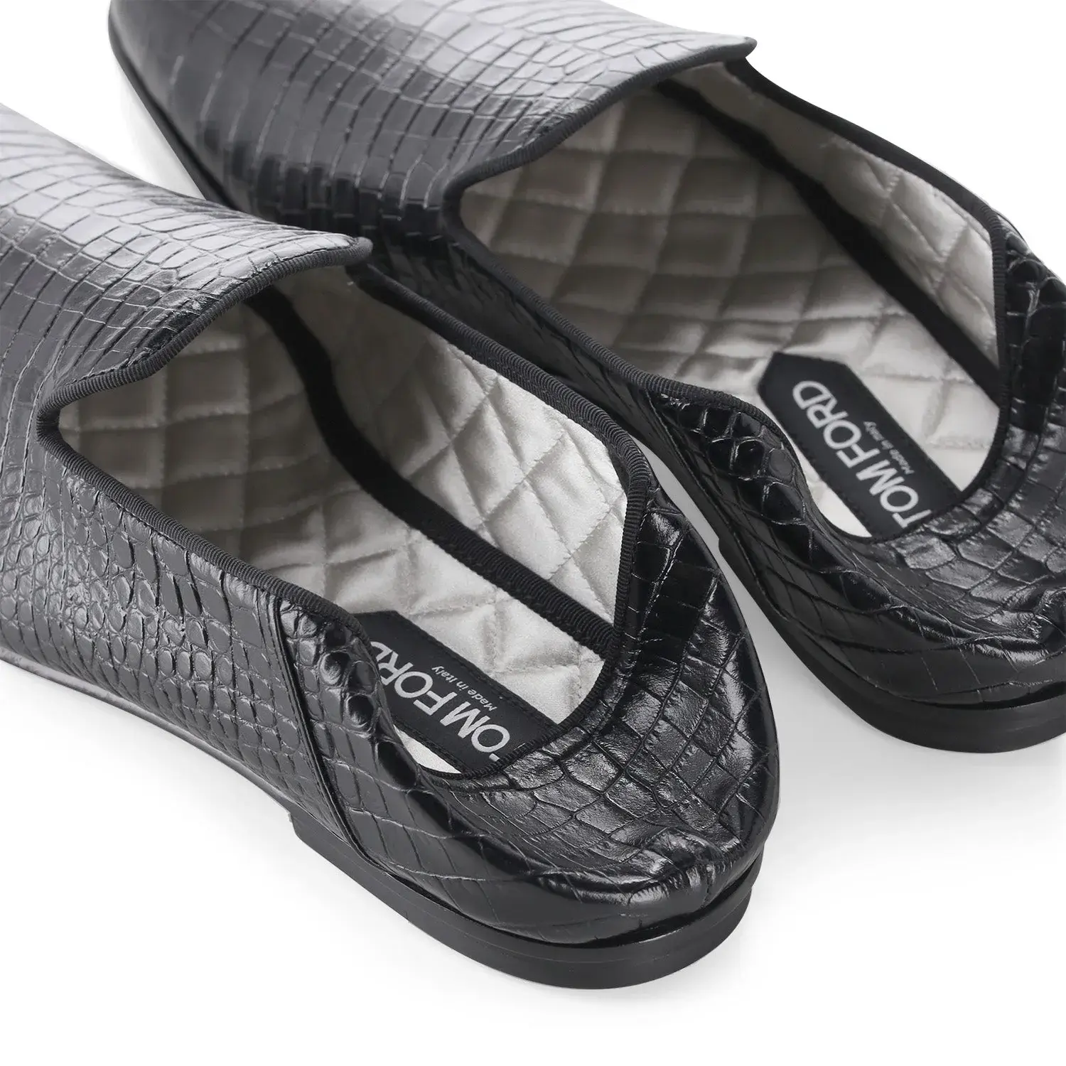Krokodilgeprägte Leder Loafers