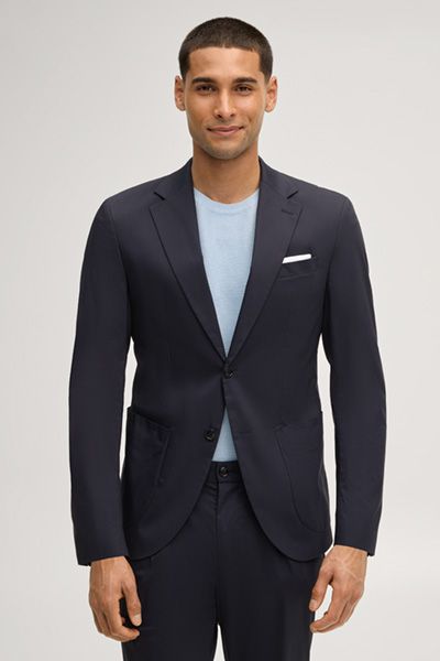 Joop! Dallas Marineblau Modern Fit Zwei-Knopf Notch Revers Sakko