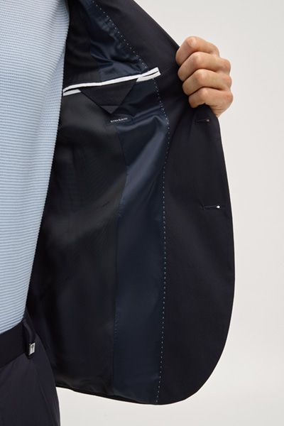 Joop! Dallas Marineblau Modern Fit Zwei-Knopf Notch Revers Sakko