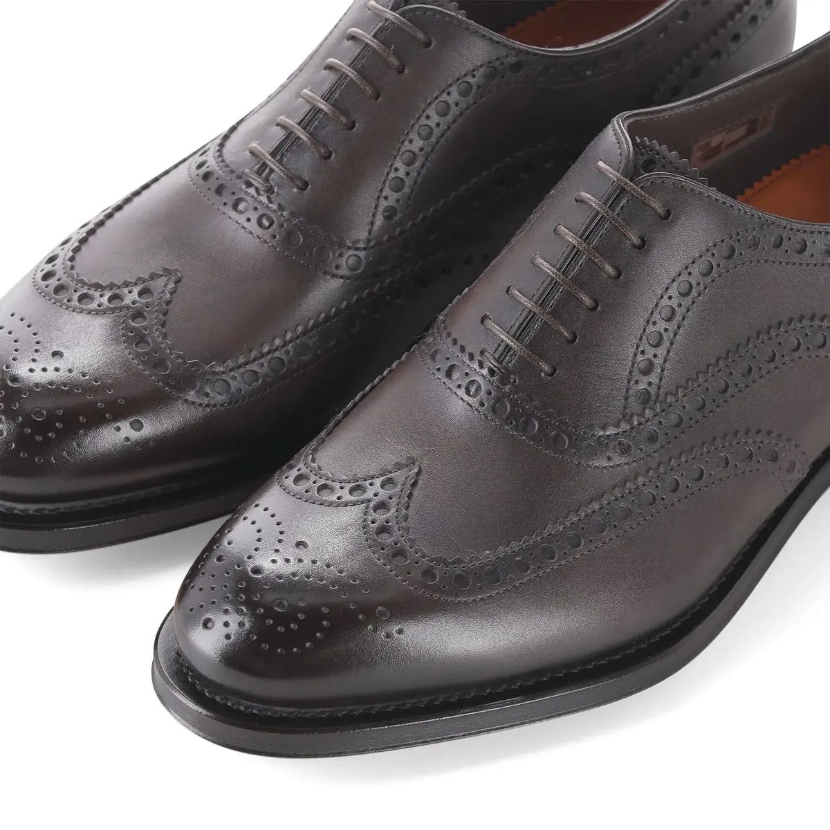 Klassische Leder Oxford Schuhe mit Flügelkappe