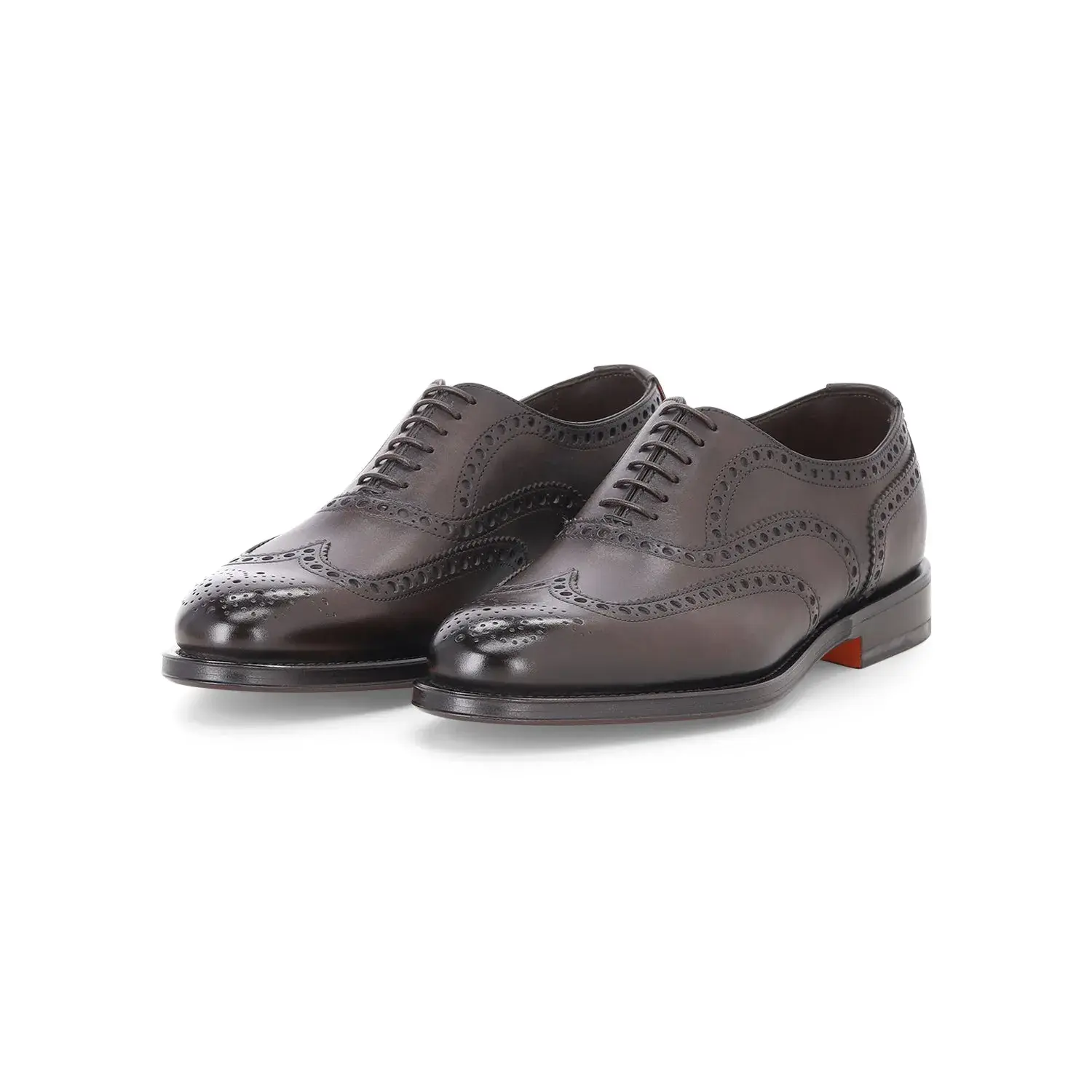 Klassische Leder Oxford Schuhe mit Flügelkappe