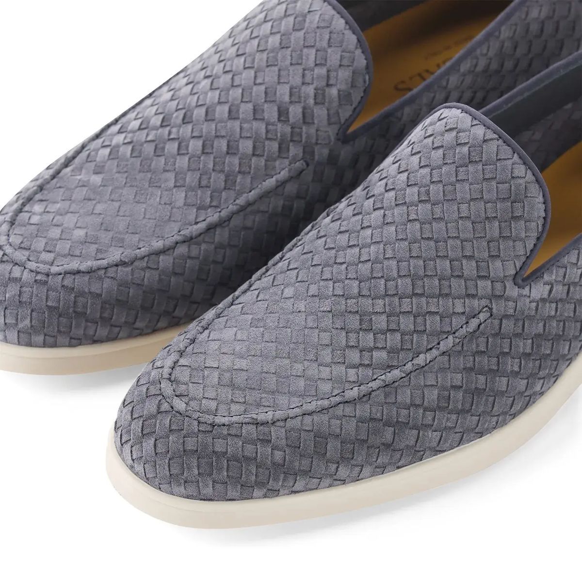 Gewebte Wildleder-Loafer mit Gummisohle