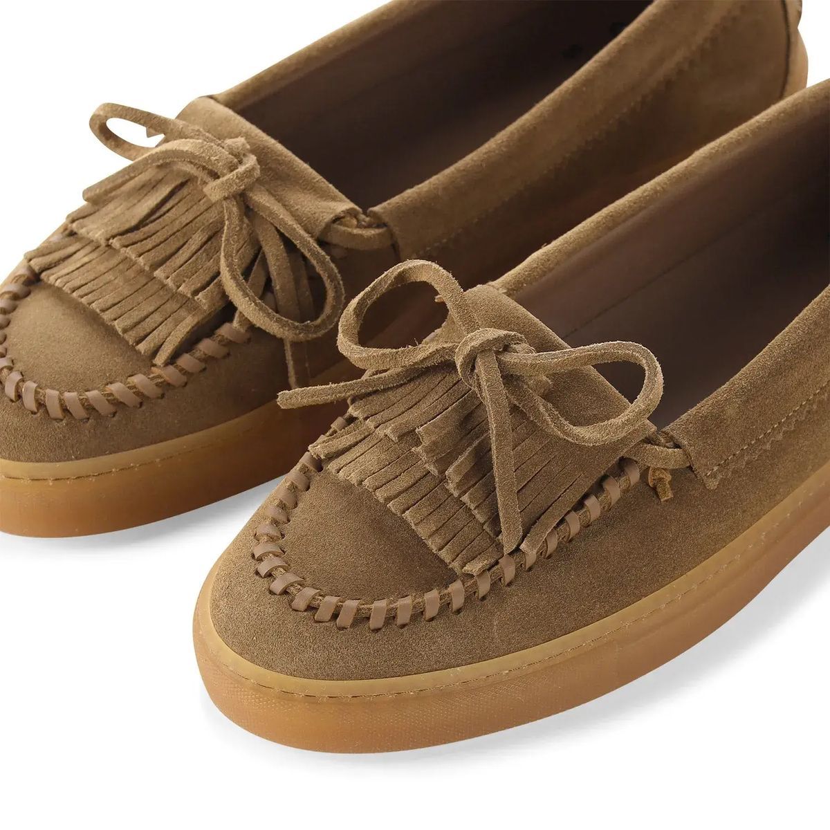Wildleder Mokassin Slipper mit Quasten