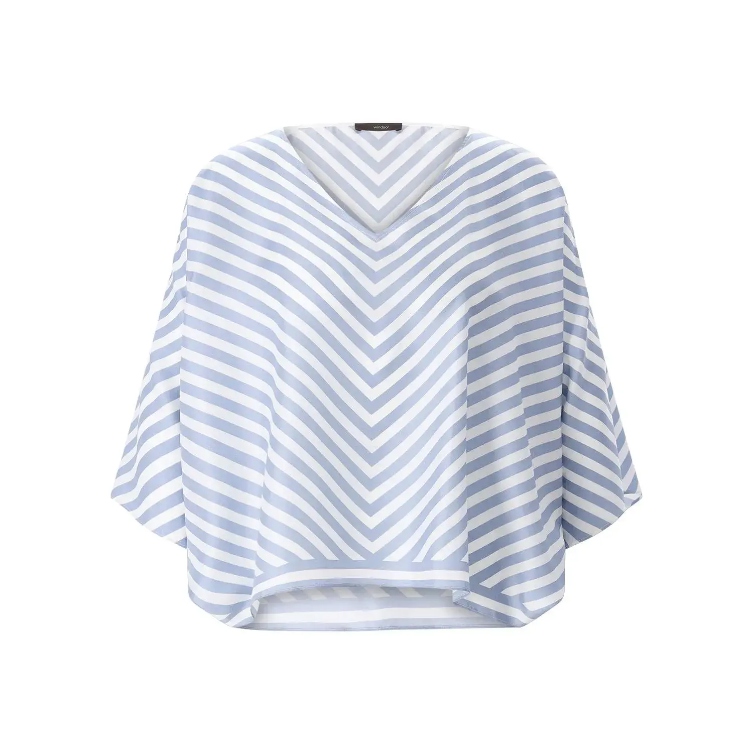 Gestreiftes Seiden-Poncho-Top