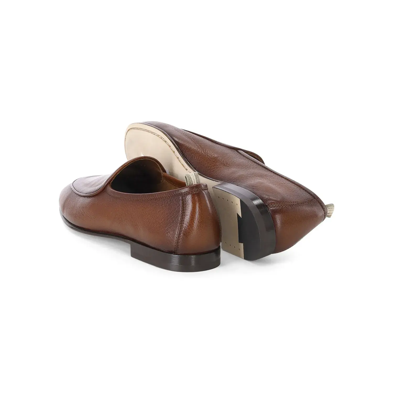 Brauner Leder Slipper Loafer