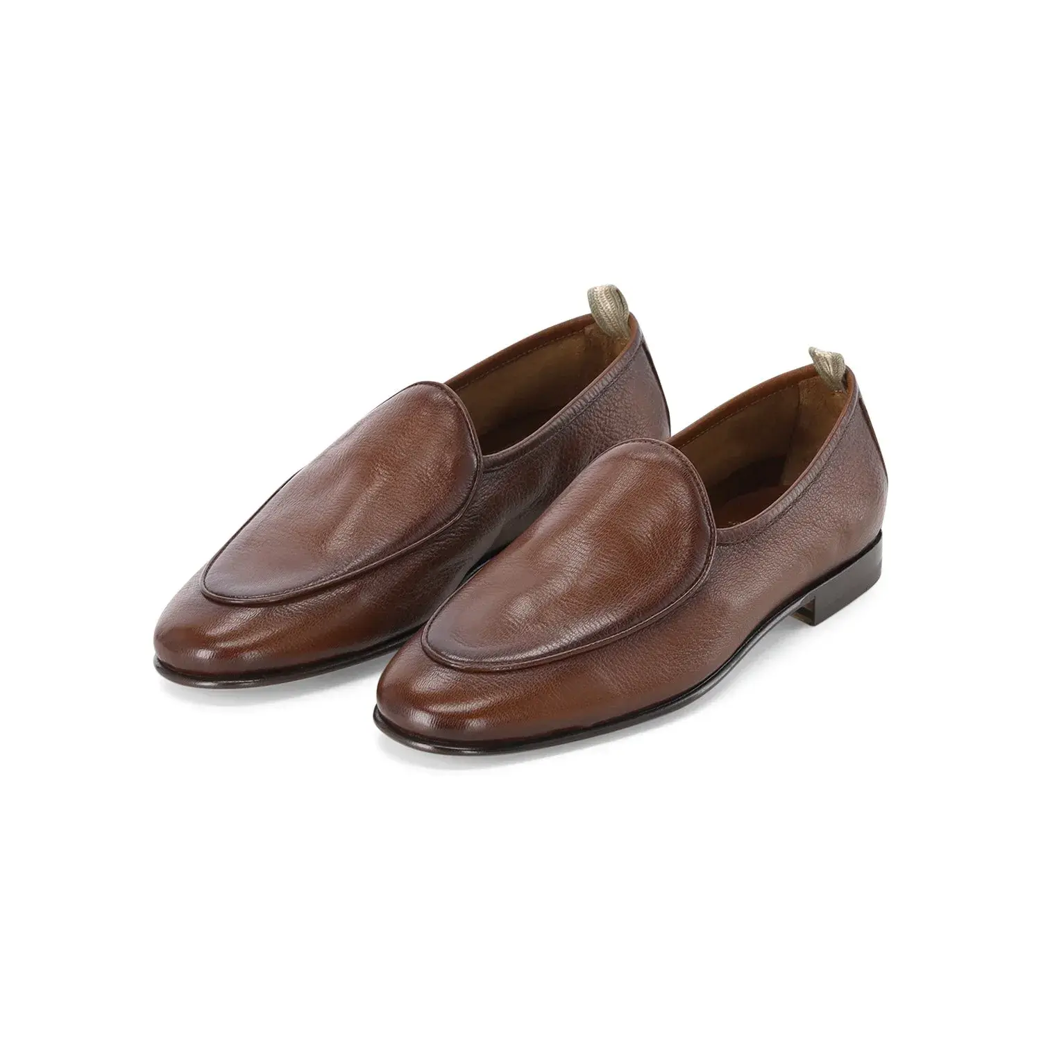 Brauner Leder Slipper Loafer