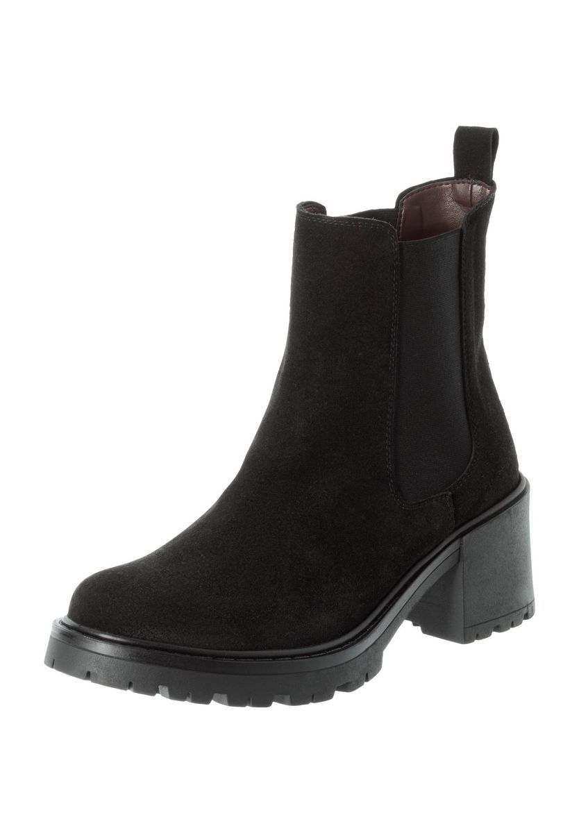 Schwarze Chelsea-Stiefelette mit Absatz