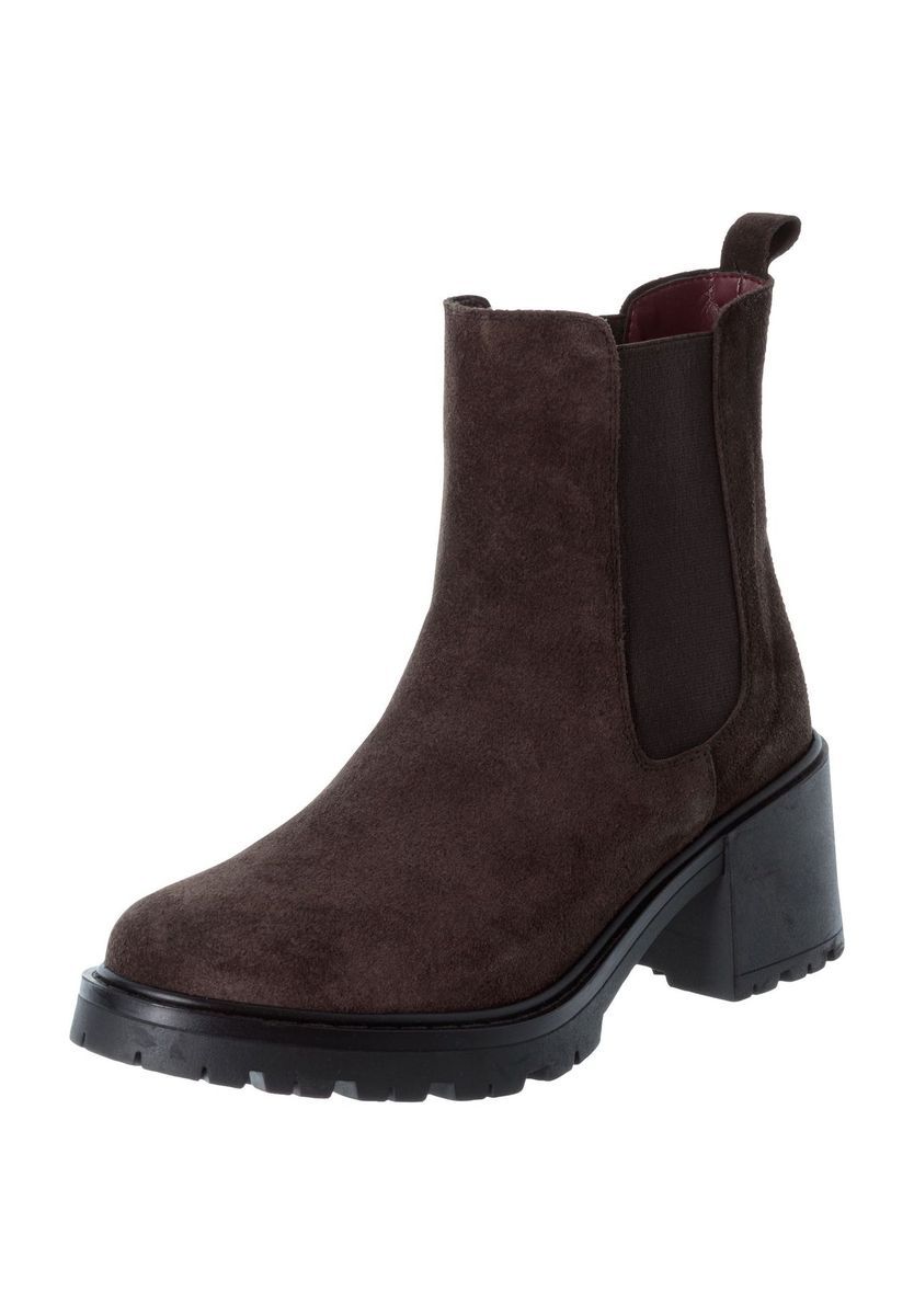 Braune Chelsea Stiefeletten mit Absatz