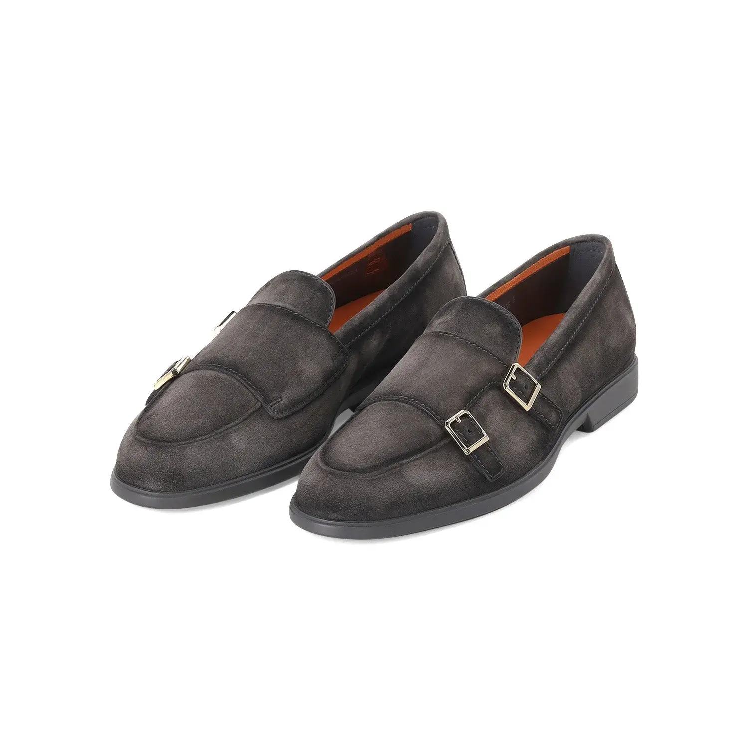 Wildleder Doppel-Monkstrap Loafer
