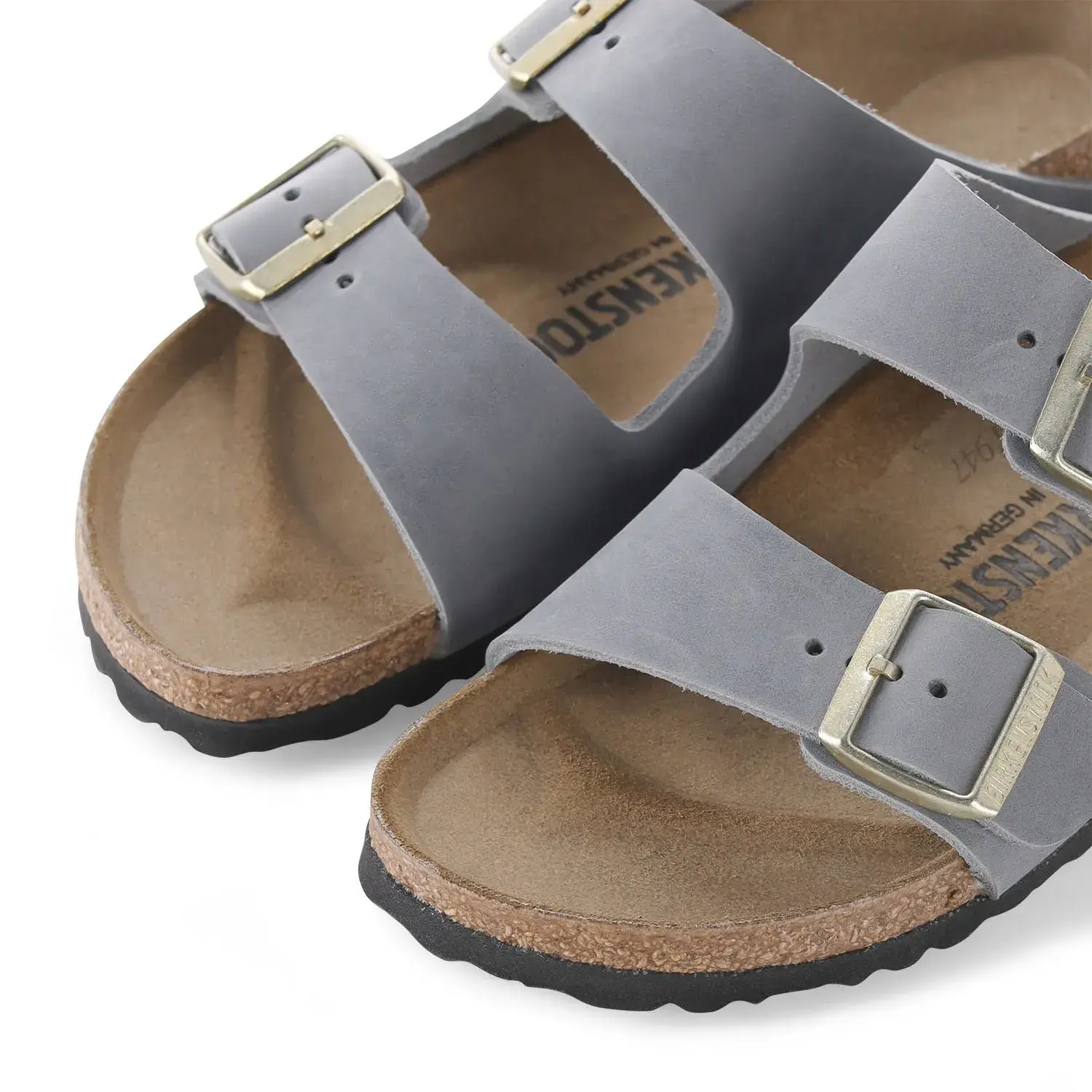 Graue Arizona Sandale aus Leder