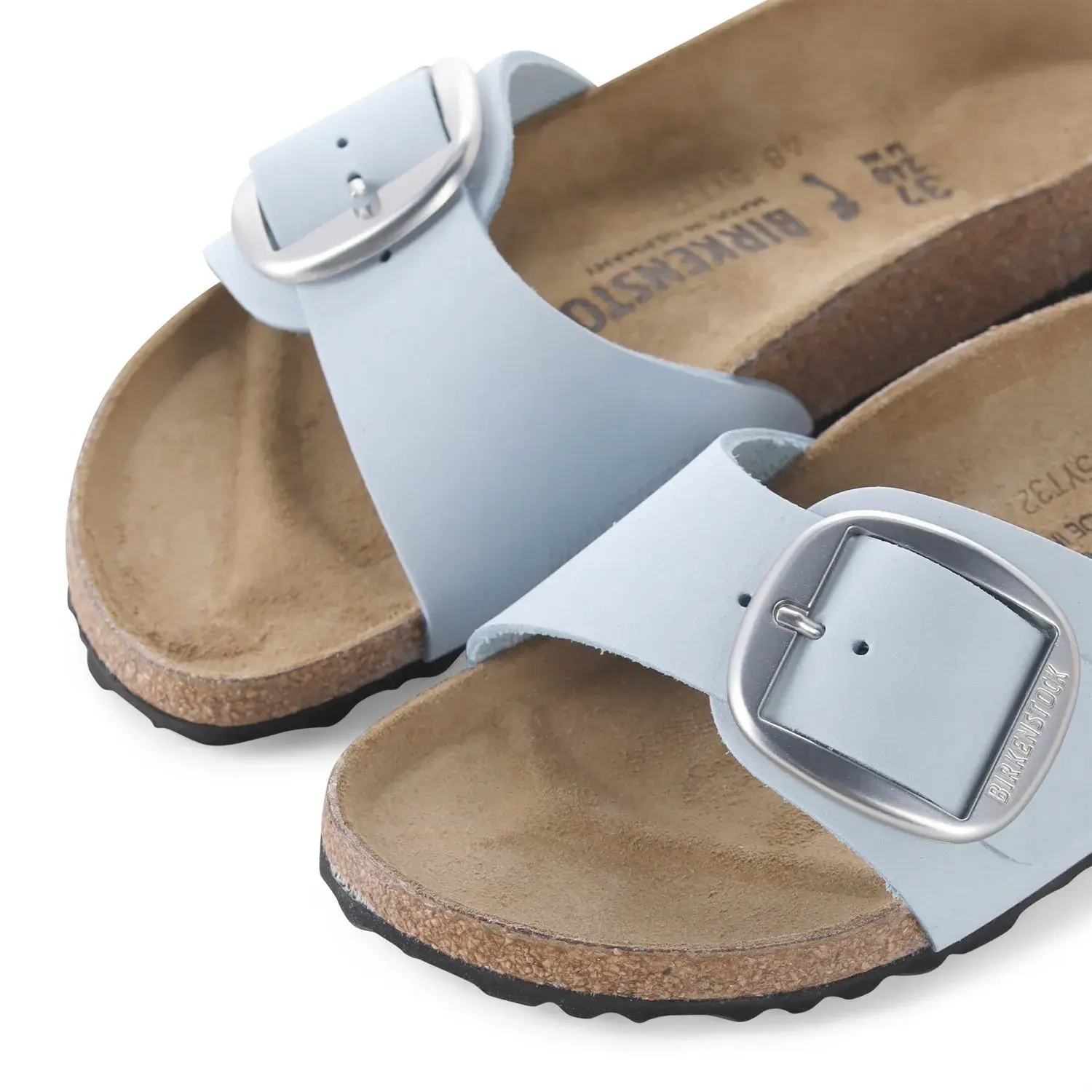 Blaue Leder Sandale mit Schnalle