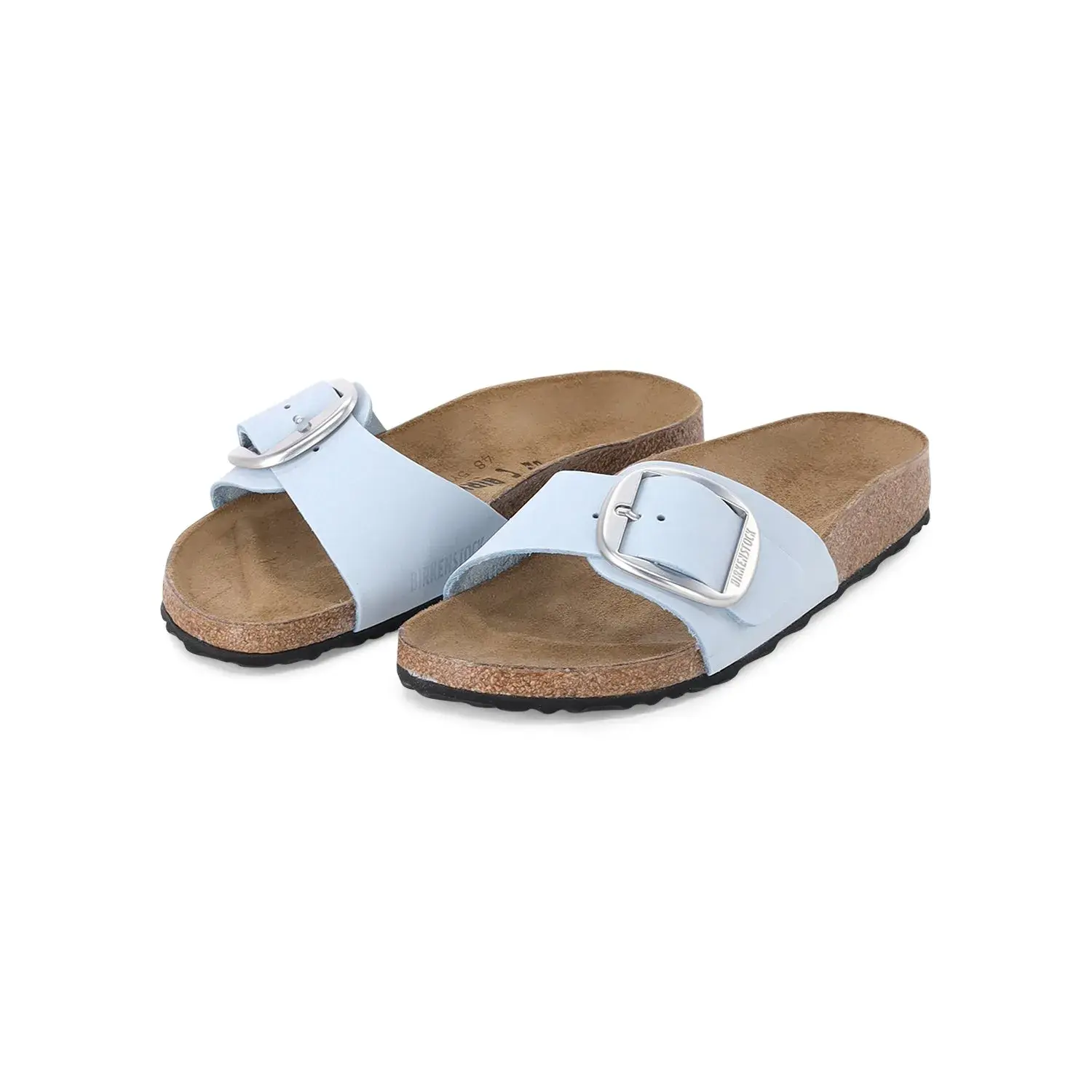 Blaue Leder Sandale mit Schnalle